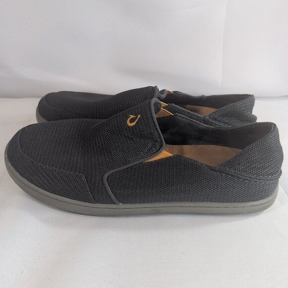OluKai NoHea Mesh Men's 8.5 Slip On Loafer Shoes Shadow Grey Orange 10188-4242 - Picture 14 of 16